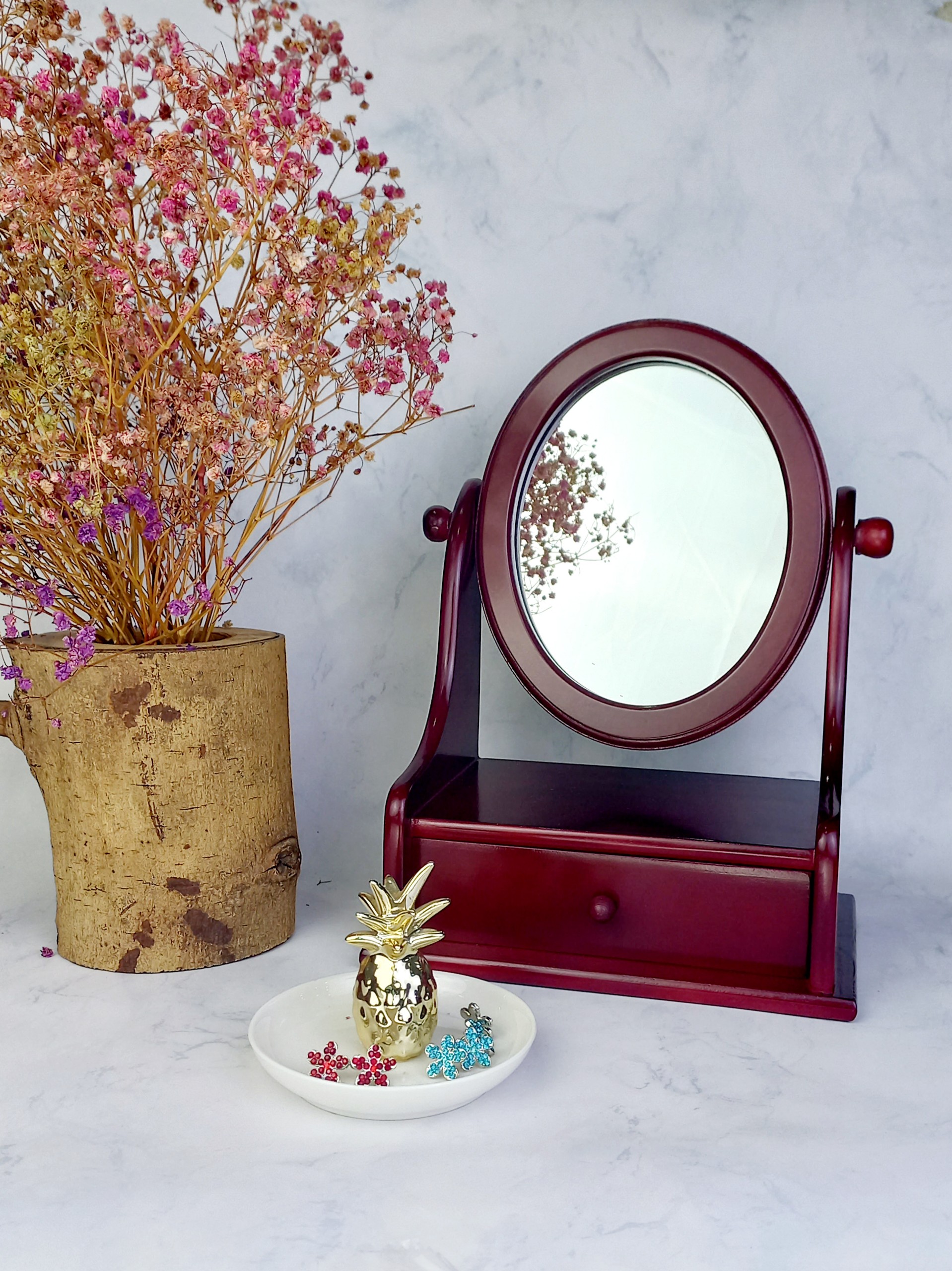 Hộp Nữ Trang Gỗ Có Gương Loại Lớn 29x22.5 cm Tinh Tế Sang Trọng - Hàng VN Xuất Khẩu