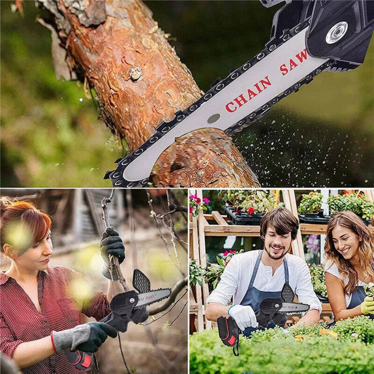Trọn bộ máy cưa pin cầm tay mini chuyên dụng cưa gỗ cắt tỉa cây cảnh cây ăn quả loại tốt
