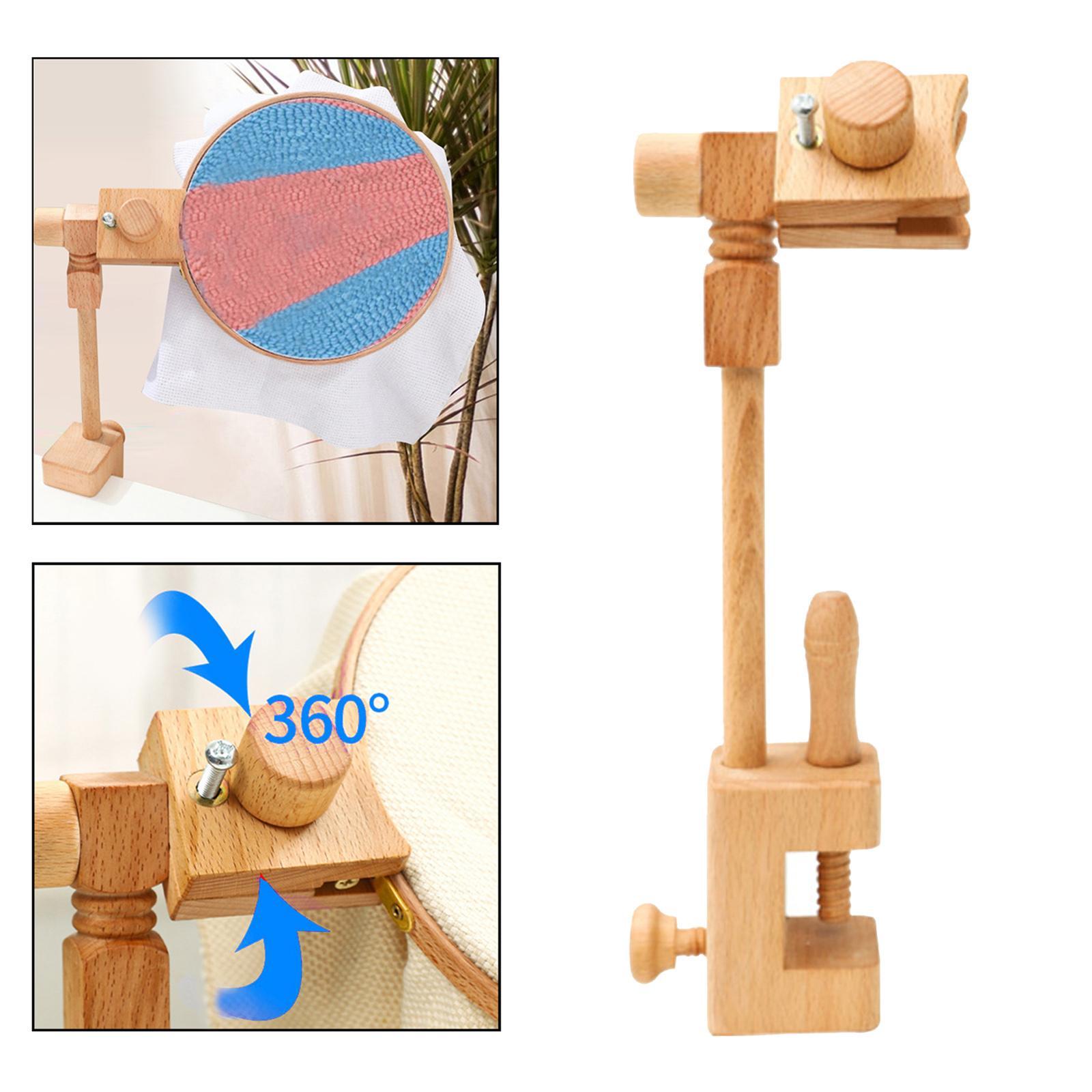 Wooden Frame Cross Stitch Embroidery Hoop Holder  Needlework Sewing Tool