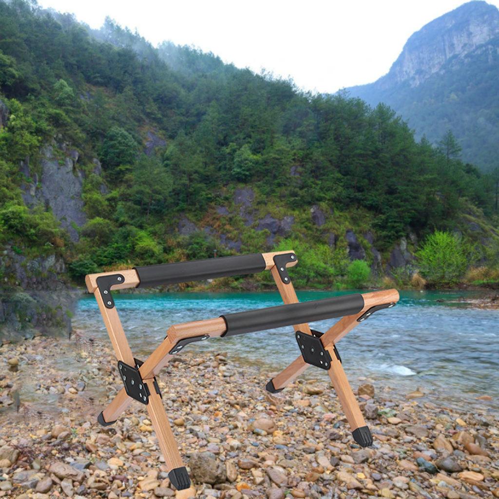 Portable Camping Rack with Bag Storage Shelf Triangle Rack Solid Beech