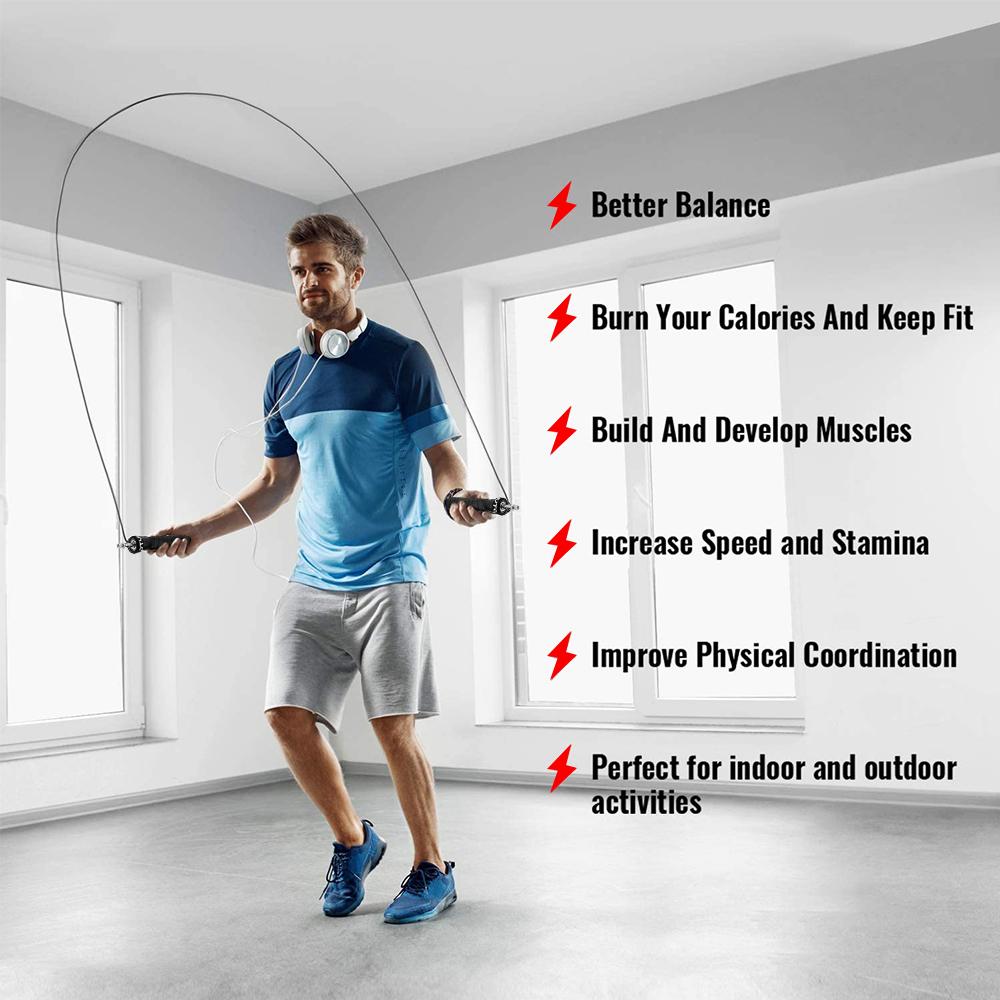 Tốc Độ Dây Nhảy Crossfit Mang Bỏ Qua Sợi Dây Có Trọng Số Nhảy Thể Dục Bỏ Sưu Tập Luyện Với Chống Trơn Trượt Tay Cầm Có Thể Điều Chỉnh Dây