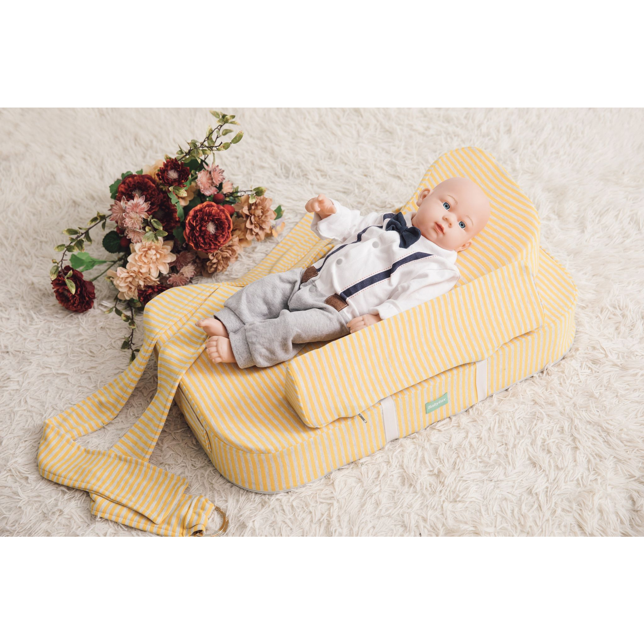 Gối chống trào ngược 15 độ Babylux cho bé sơ sinh - phiên bản cho bé nằm bú+ hỗ trợ bế bé ( mã BL10)