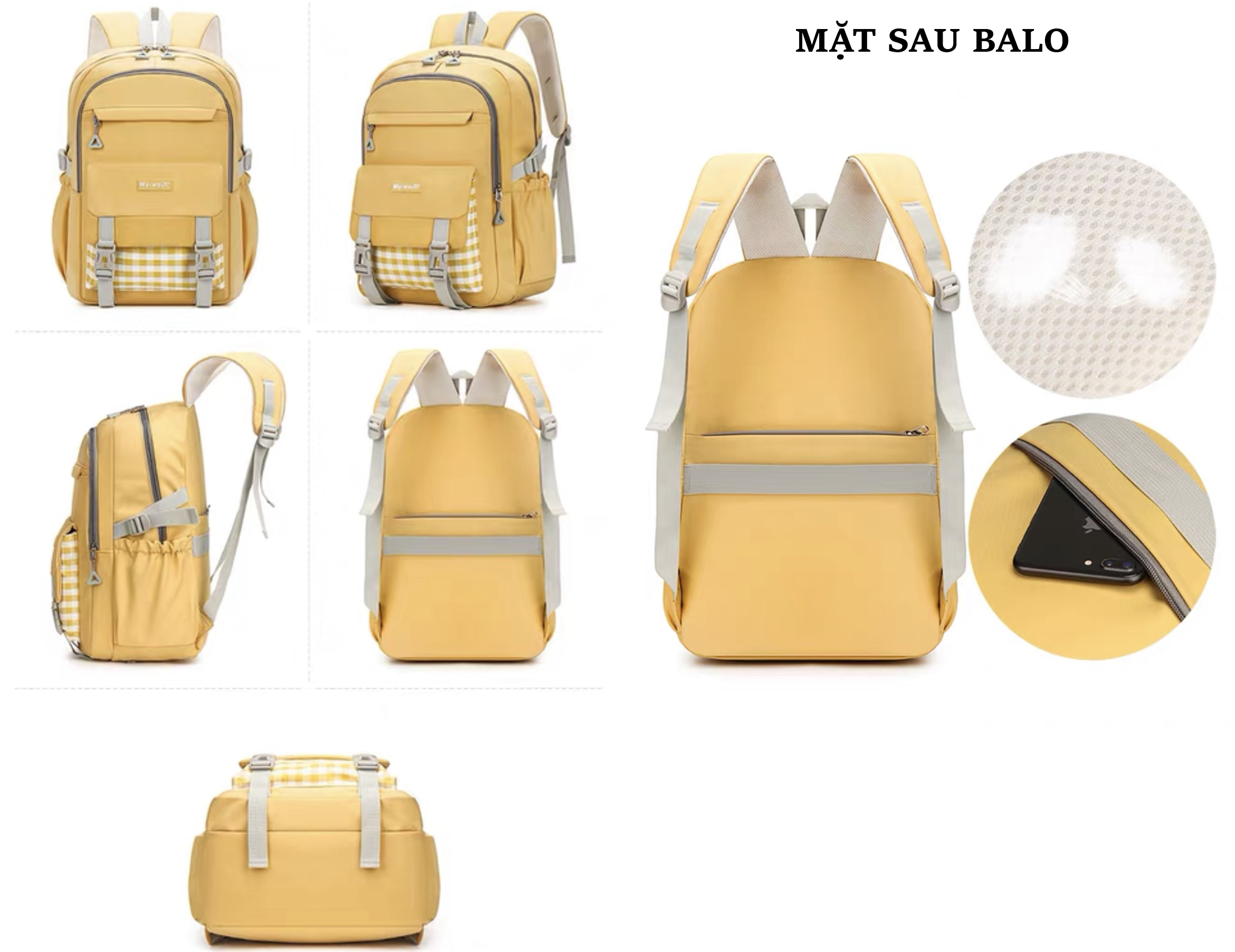 Balo đi học nữ ulzzang hàn nhật kẻ sọc caro đẹp cặp sách đen nữ hàn quốc balo thời trang sinh viên 3618