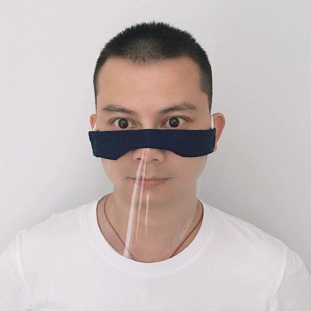 2pcs Washable Face Light-Weight Communication PVC Visual Face Mask