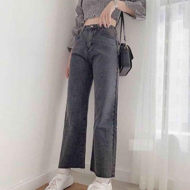 QUẦN BAGGY JEAN NỮ ỐNG RỘNG - GV5152 - XANH - L