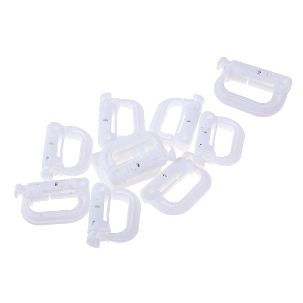 10pcs D- Locking webbing buckle carabiner Climbing hook White