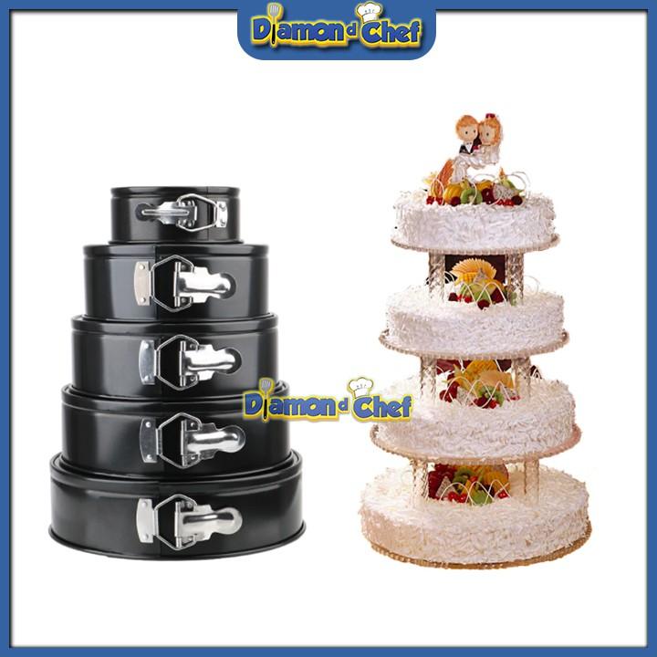 Khuôn Khóa Chống Dính Làm Bánh Gato/Bánh Bơ Tỏi/Mousse Cake 16-18-20cm Tự Chọn