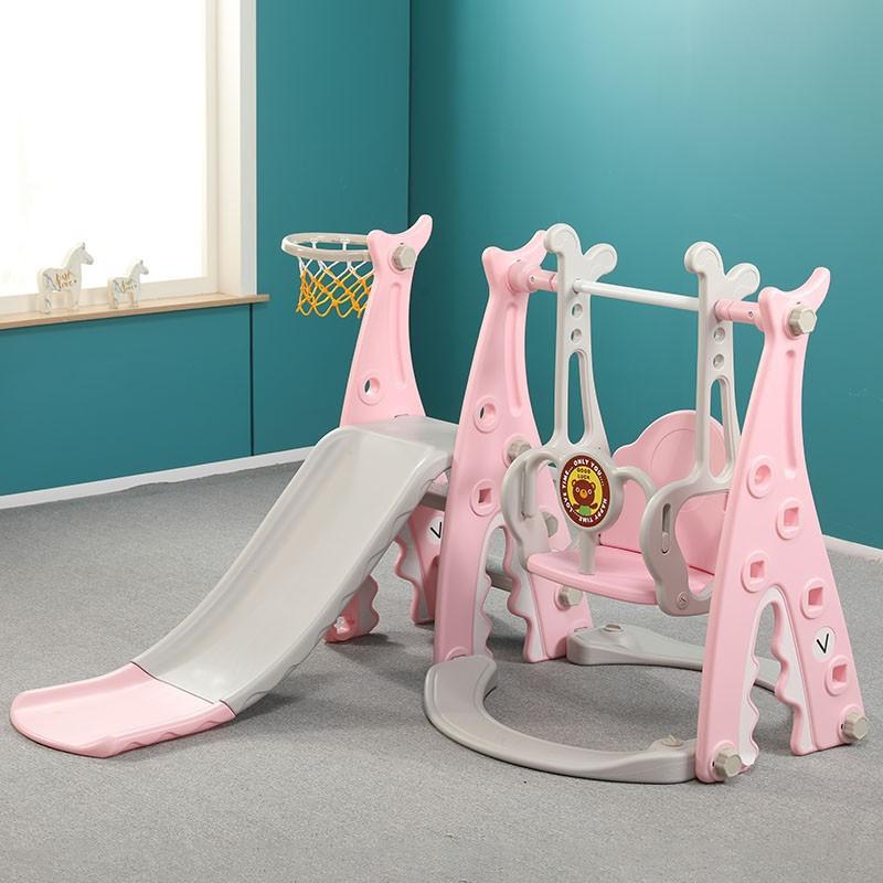 Bộ cầu trượt cho bé + xích đu bóng rổ mẫu tiêu chuẩn