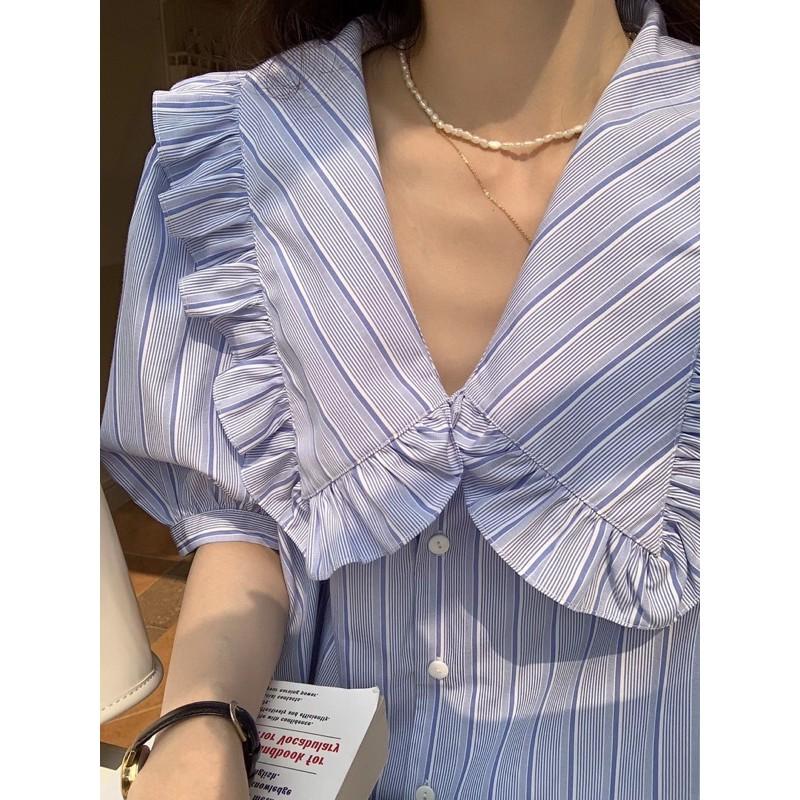 Áo somi thô cổ sen M.five