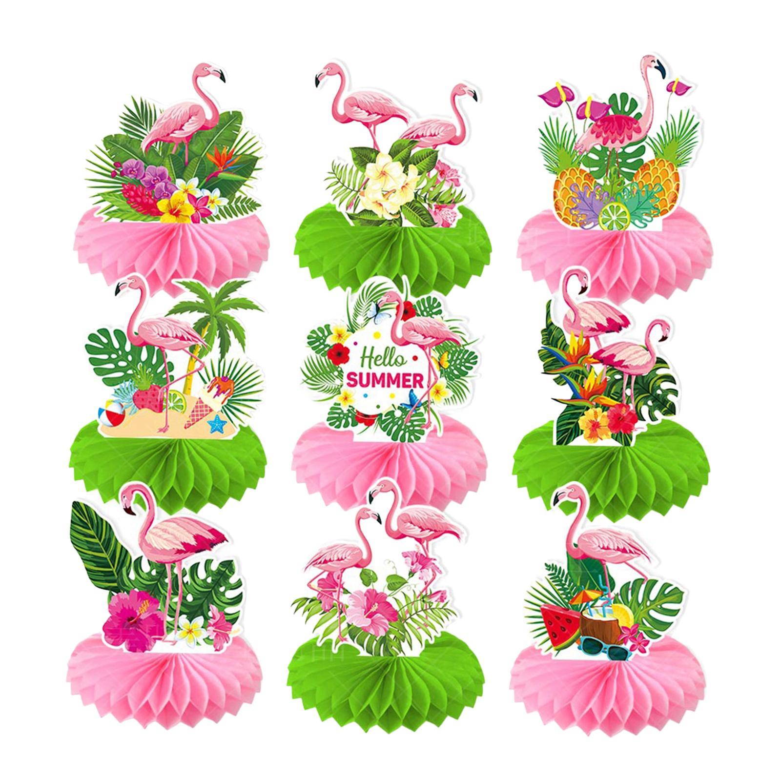 9Pcs Luau Honeycomb Centerpieces aloha tables Centerpieces for Holiday