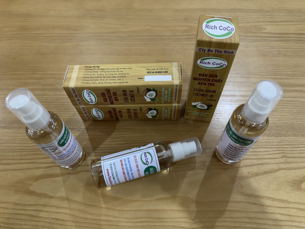 DẦU DỪA 100% NGUYÊN CHẤT BẾN TRE - NẤU THỦ CÔNG – RICH COCO - CHAI 100ml | EXTRA VIRGIN COCONUT OIL