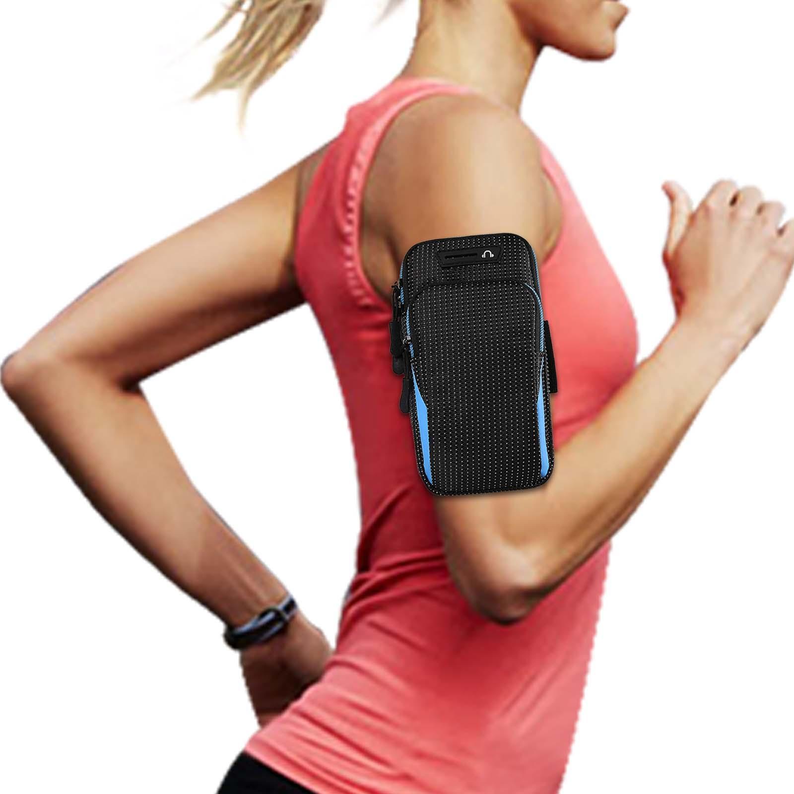 Phone Arm Band Bag Phone Wristband Cellphone Holder with Earphone Hole Wrist Pouch Sports Arm Bag for Running Exercise Workout Hiking Travel