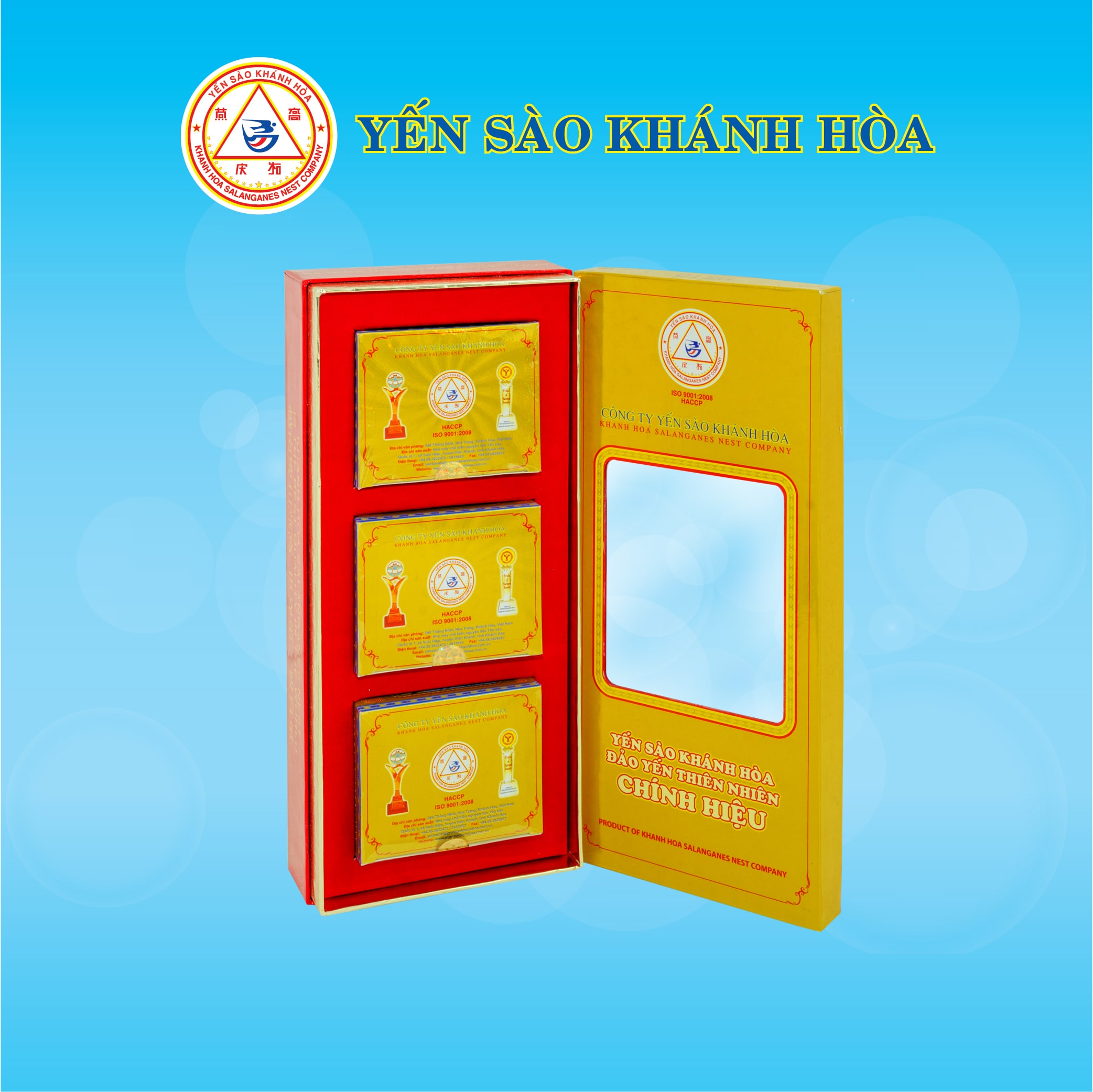 [3 hộp 5g] Yến sào đảo thiên nhiên Khánh Hòa tinh chế hộp quà tặng - 012G