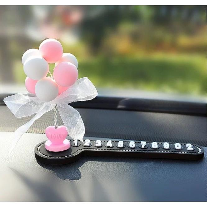 Bảng điện thoại đặt taplo đính đá 3D gắn chùm bóng Love - Hoàng Đông Shop
