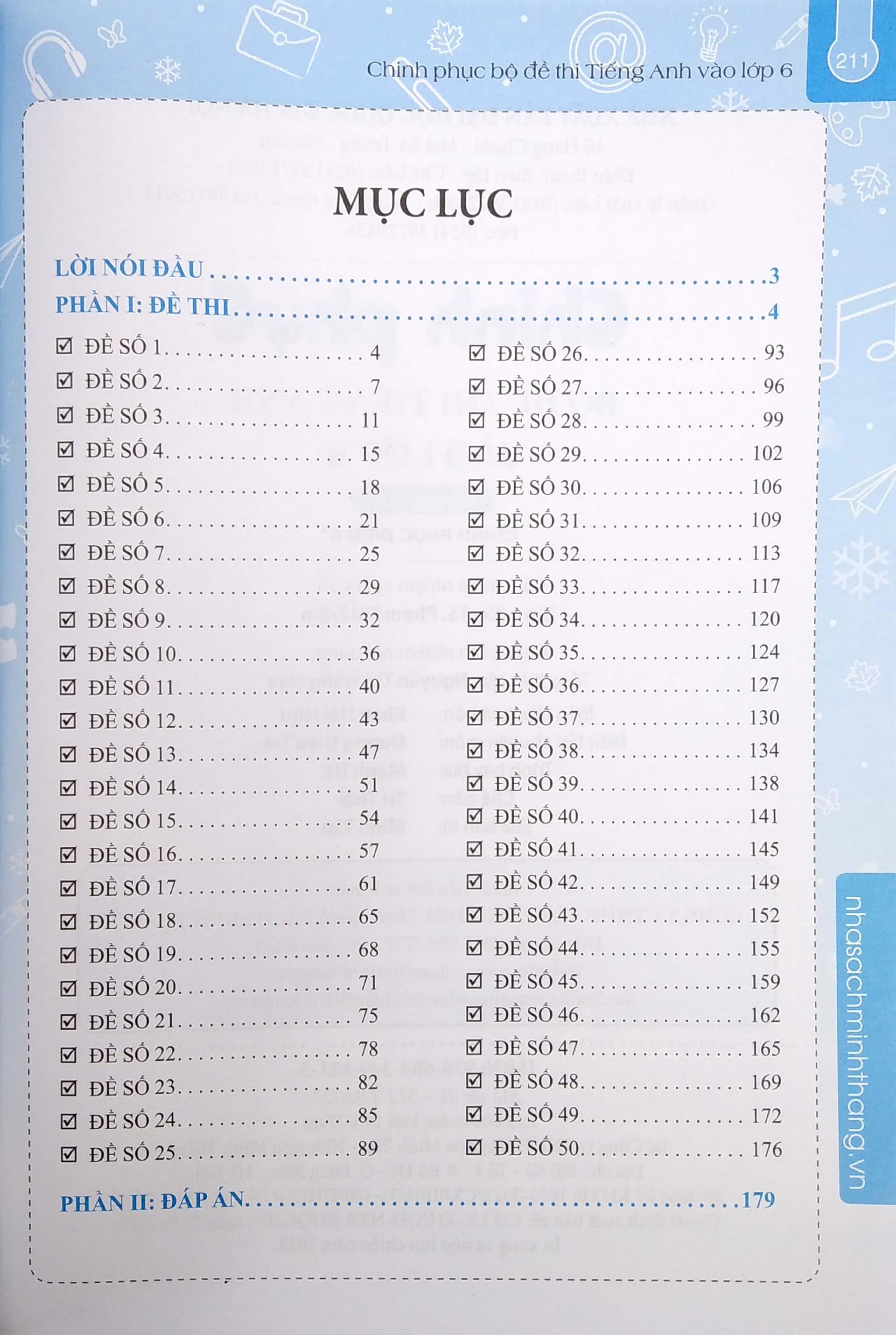 Chinh Phục Bộ Đề Thi Tiếng Anh Vào Lớp 6 (Tái Bản 2022)