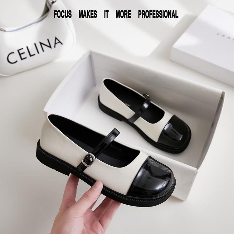 Giày búp bê nữ Lolita mũi vuông FAROSA - V1 đế 3cm phối da cực phong cách