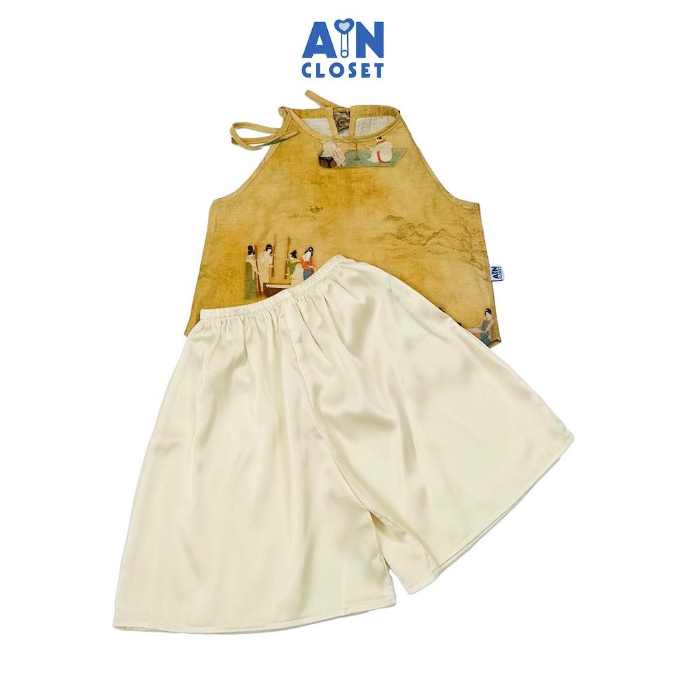 Bộ quần áo Lửng bé gái họa tiết Cung Nữ Dệt Lụa - AICDBGNS6TYF - AIN Closet