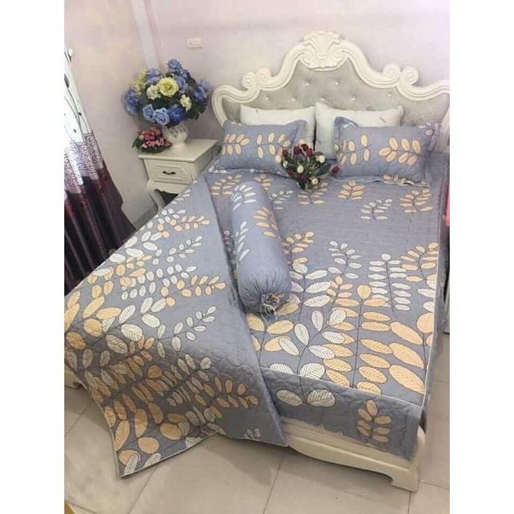 BỘ CHĂN GA GỐI PHỦ TRẦN BÔNG COTTON POLY NHIỀU MÀU
