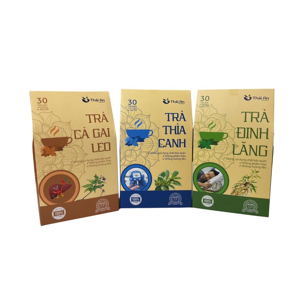 Combo Trà Đinh Lăng + Trà Cà Gai Leo Thái An - Trà Túi Lọc Thảo Mộc Hỗ Trợ Sức Khỏe - Thái An Herbs Natural
