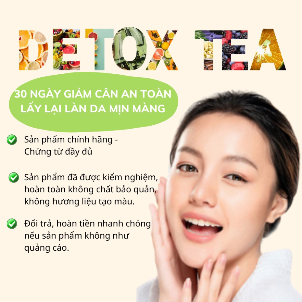 Hộp 30 gói trà detox vip 5 vị hoa quả sấy khô robimart - tặng kèm bình nhựa 1000ml, đường, mật ong