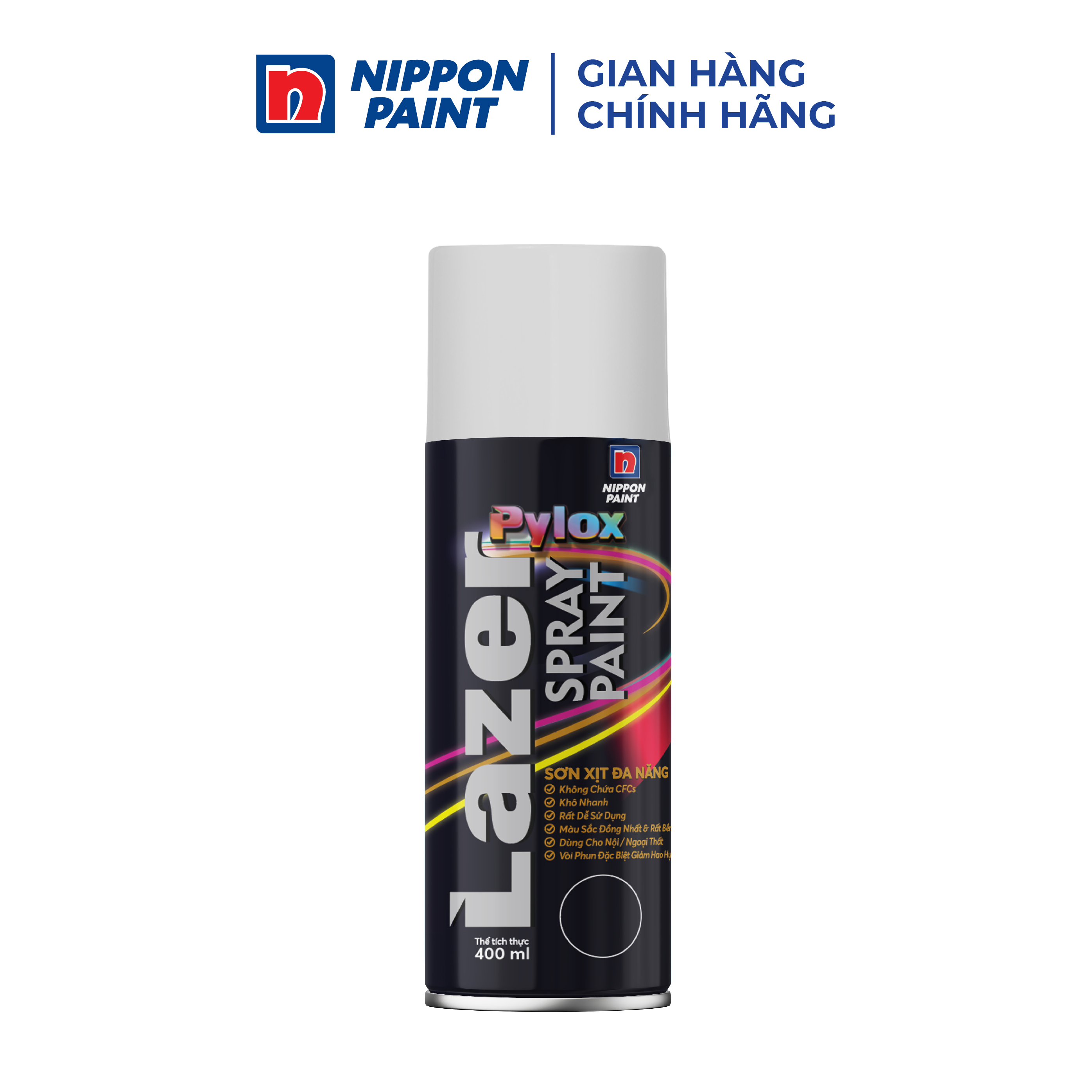 Sơn xịt đa năng Pylox Lazer - 11 NAVAL GREY - Chính hãng NIPPON PAINT - Dung tích 400ml
