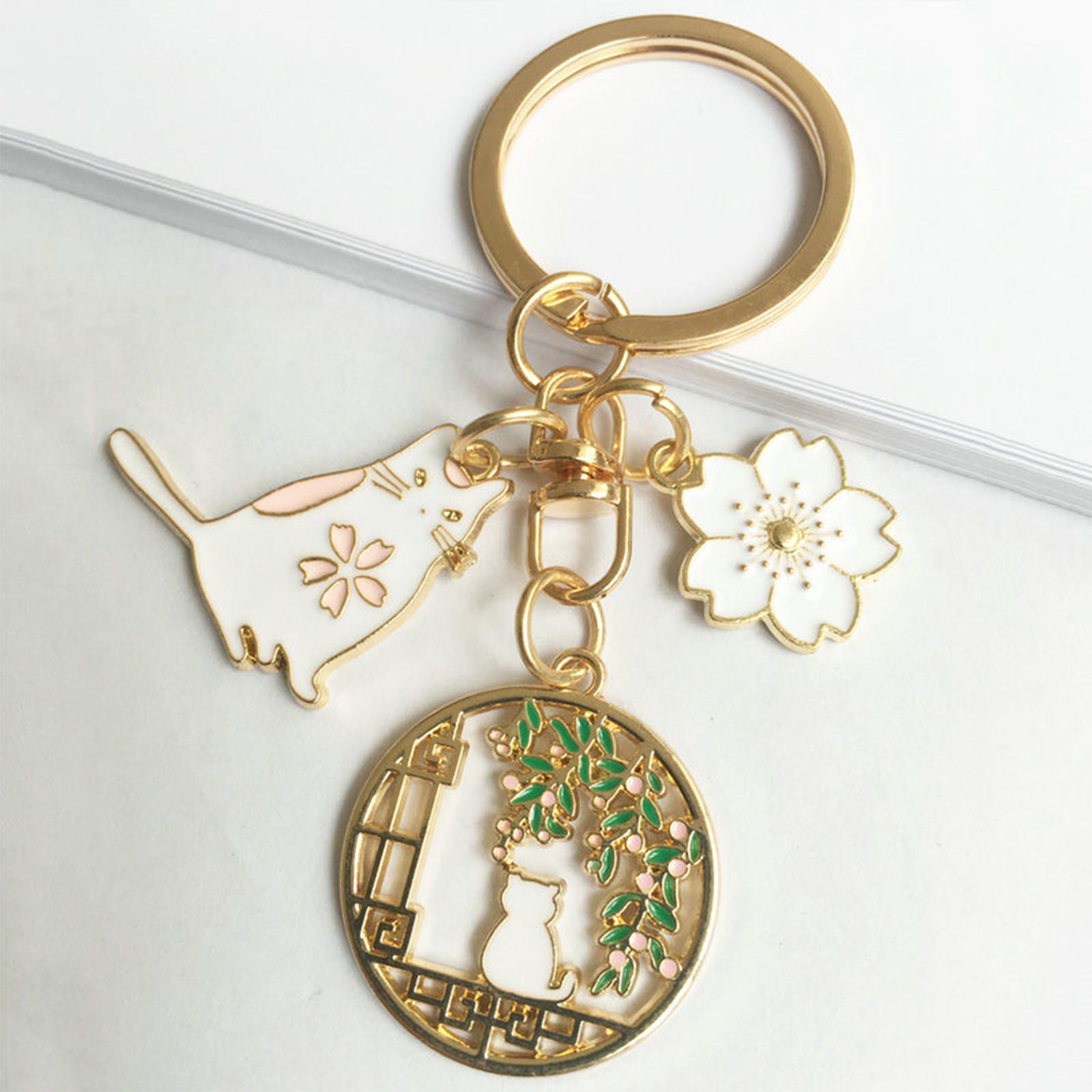 Cute Animal Keychain Flower Pendant Creative for Car key Purse Wallet