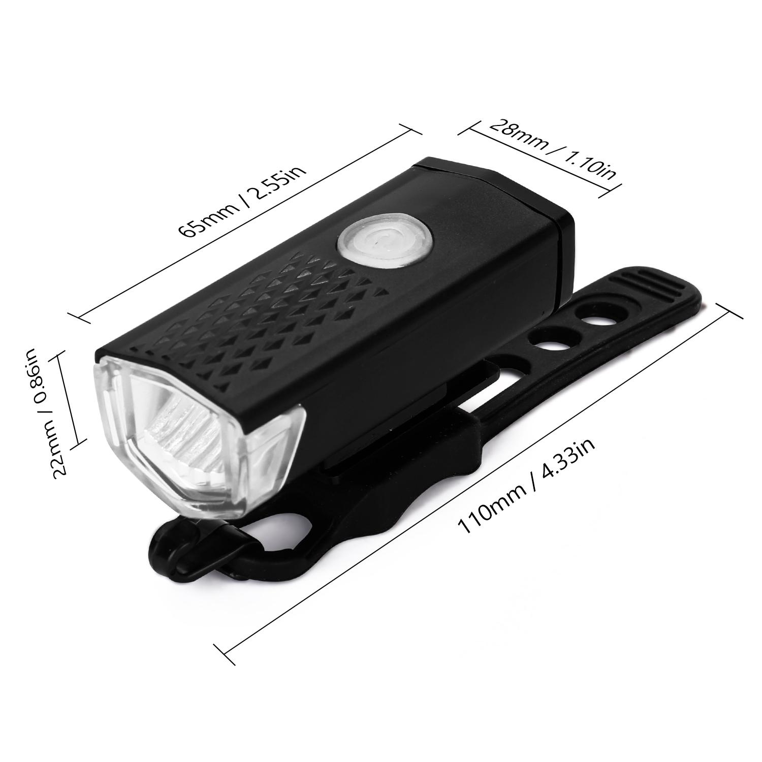 Đèn xe đạp phía trước không thấm nước, có thể sạc lại, khung xoay 360 độ, 3 chế độ chuyển đổi
