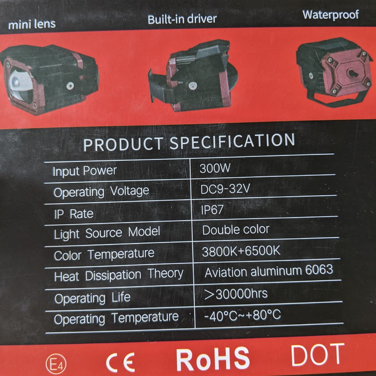 Đèn bi cầu 2 màu cốt vàng pha trắng F20xp 60w siêu sáng chống nước dành cho khách vip