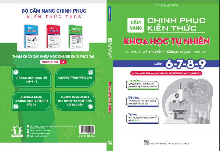 Combo cẩm nang chinh phục kiến thức môn Toán, Khoa học tự nhiên, Tiếng Anh khối THCS