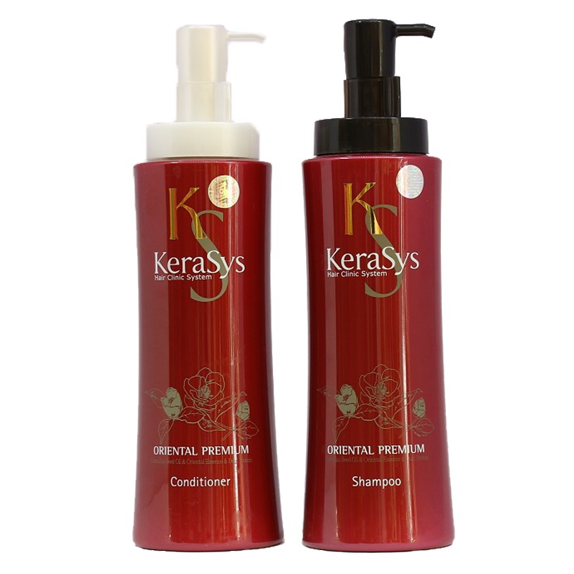 Dầu xả Kerasys Oriental Premium phục hồi tóc Hàn Quốc 600ml (Thảo mộc hạt trà ) tặng kèm móc khoá