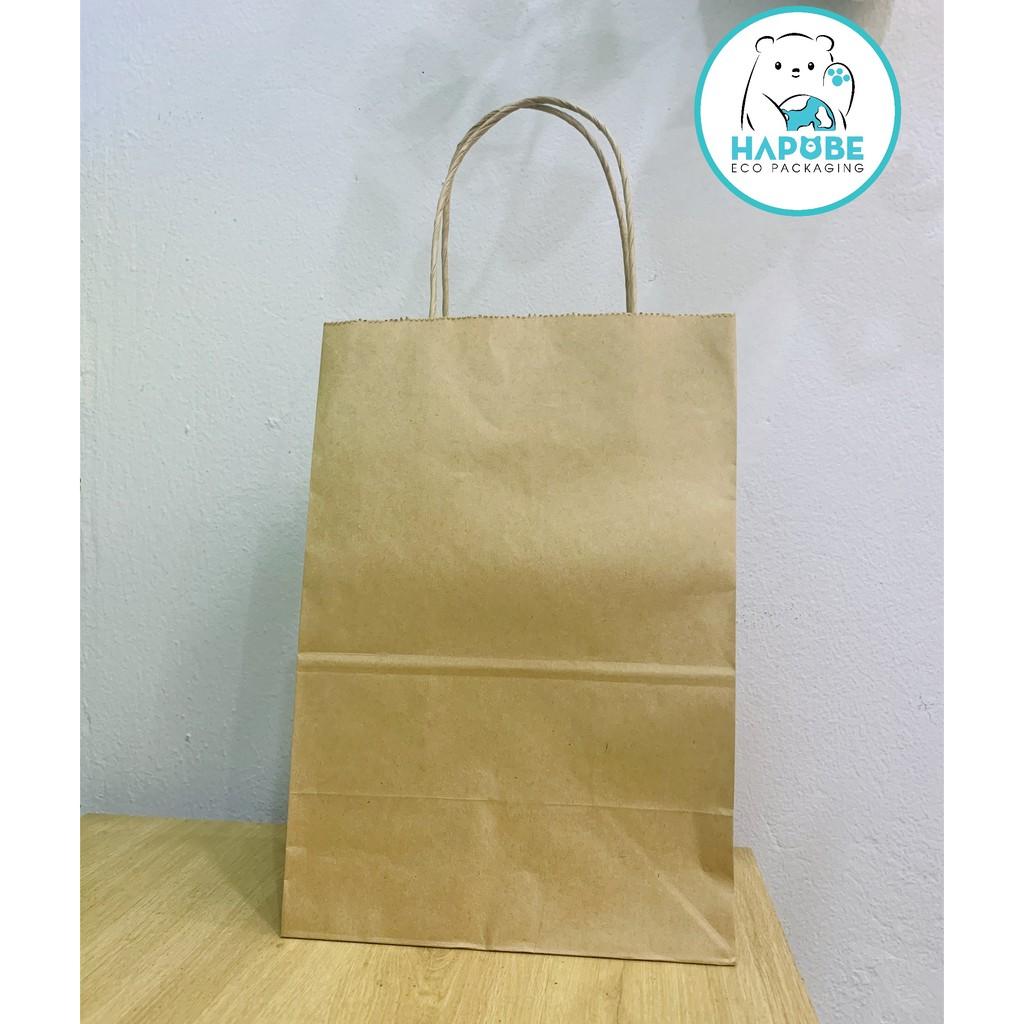 100 Túi giấy kraft nhật K2027 có quai 19x12x29cm