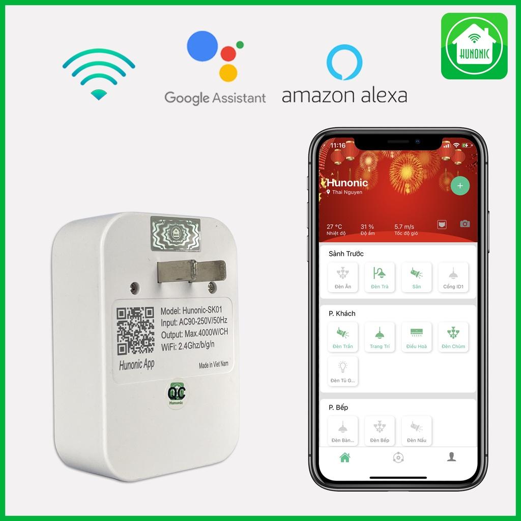 Ổ cắm thông minh Hunonic SK01. Điều khiển từ xa bằng điện thoại thông qua Wifi| Hẹn giờ tự động -2022