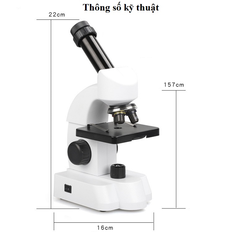 Bộ kính hiển vi chuyên dụng 640X dùng để nghiên cứu, làm thực hành đa năng có đèn trợ sáng cao cấp- Hàng nhập khẩu (Tặng quạt nhựa mini cắm cổng USB-giao màu ngẫu nhiên)