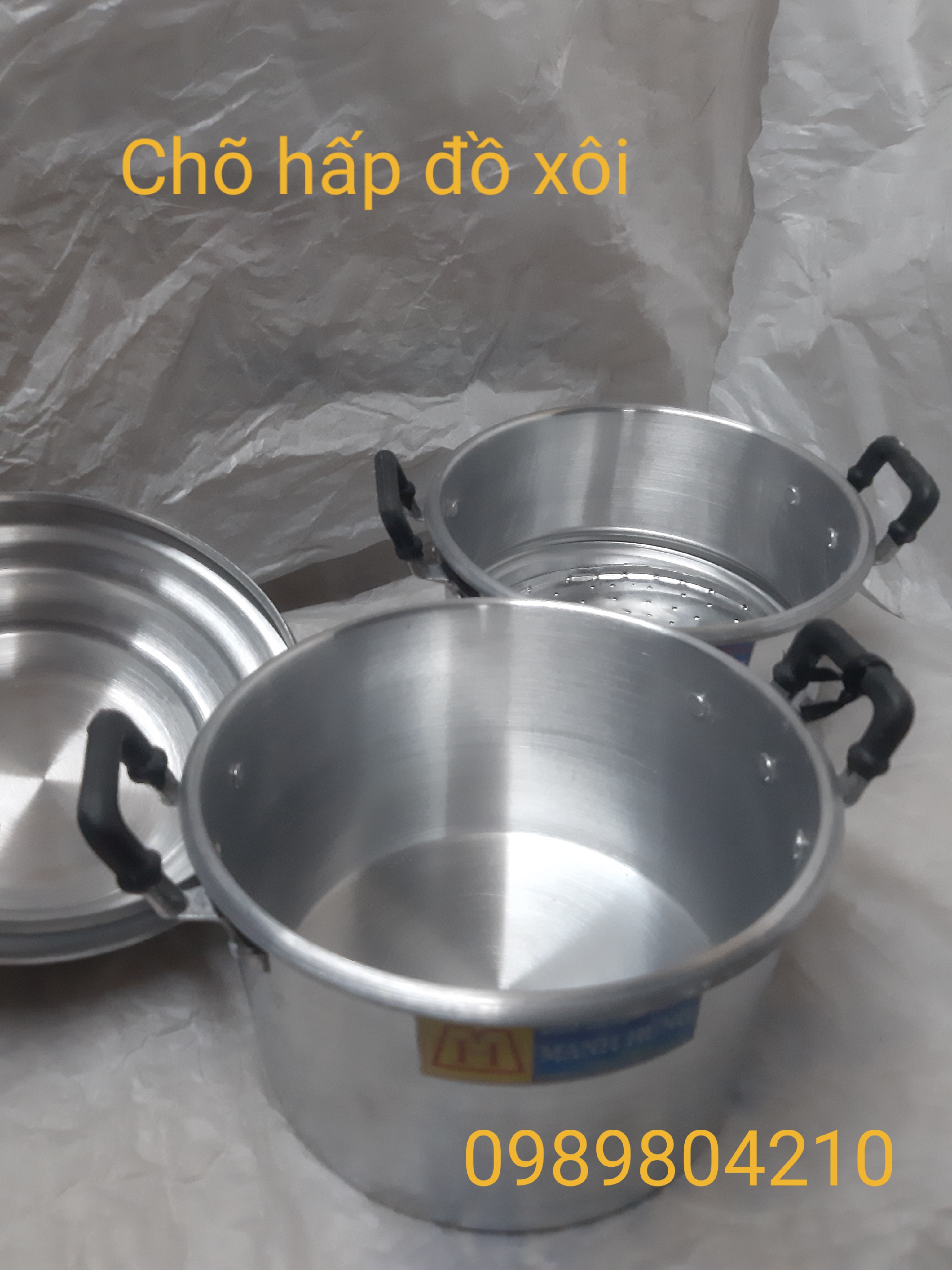 Chõ hấp xôi nhôm  size 32 đồ 5_7kg gao ,chõ đồ xôi, bánh ,rau ,củ quả