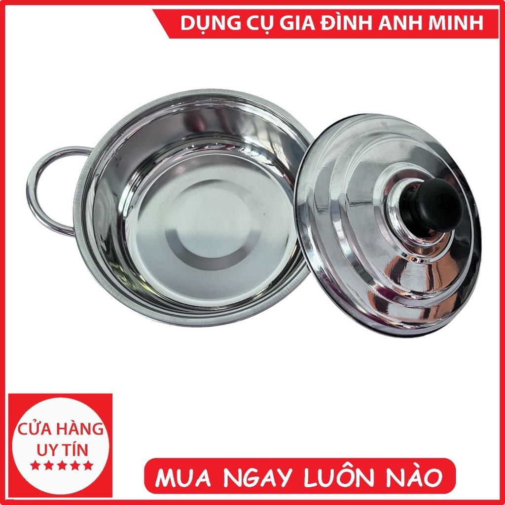 Nồi lẩu inox Nồi inox nấu bếp từ Nồi inox 304 Nồi inox 3 đáy Nồi inox nhỏ dùng trong gia đình -Dụng cụ gia đình Anh Minh