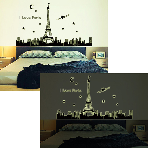 Decal Dán Tường Tháp Pari Dạ Quang Binbin PK230