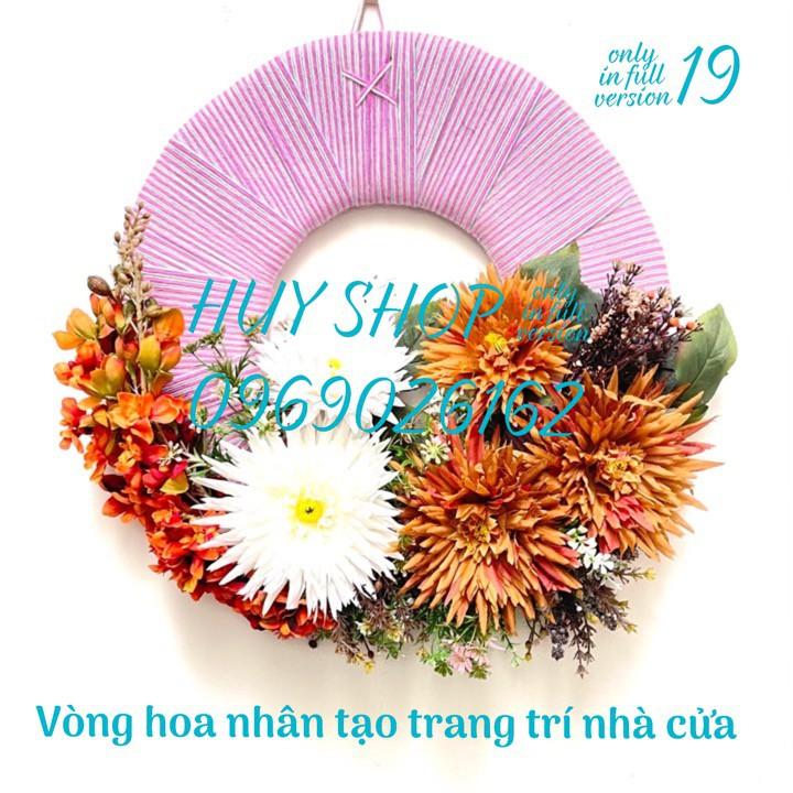 VÒNG HOA NHÂN TẠO TRANG TRÍ TREO TƯỜNG 40CM 17-23