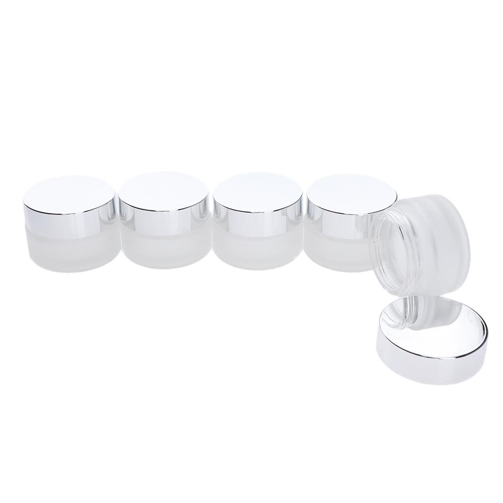 5x Chai Thủy Tinh Rỗng Hộp Lọ Mỹ Phẩm để Trang điểm Tinh Dầu