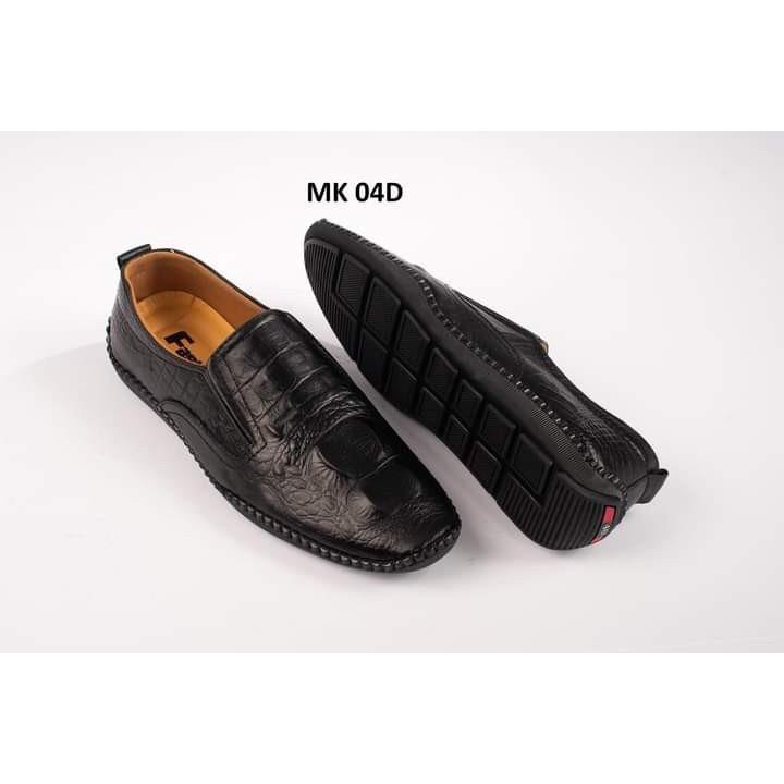 Giày Lười Nam Da Bò Vân Cá Sấu - Màu Đen, Nâu