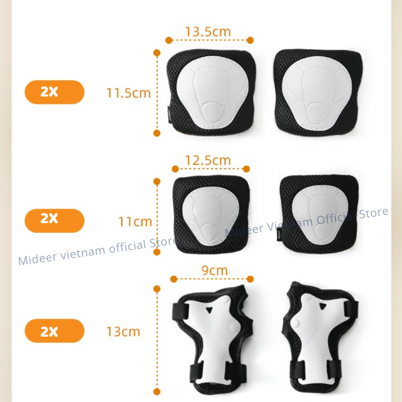 Đồ bảo hộ tay chân kèm mũ cho bé Mideer Protective Clothing Bike, đồ chơi vận động cho bé