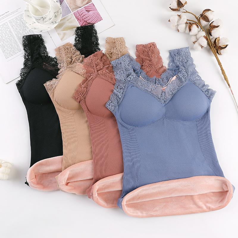 Quần Lót Sinh Nhiệt Plus Kích Thước Áo Giữ Nhiệt Lót Phụ Nữ Mùa Đông Quần Áo Ấm Đầu Bên Trong Mặc Nhiệt Áo Sơ Mi Quần Lót Không Đường May Thân Mật