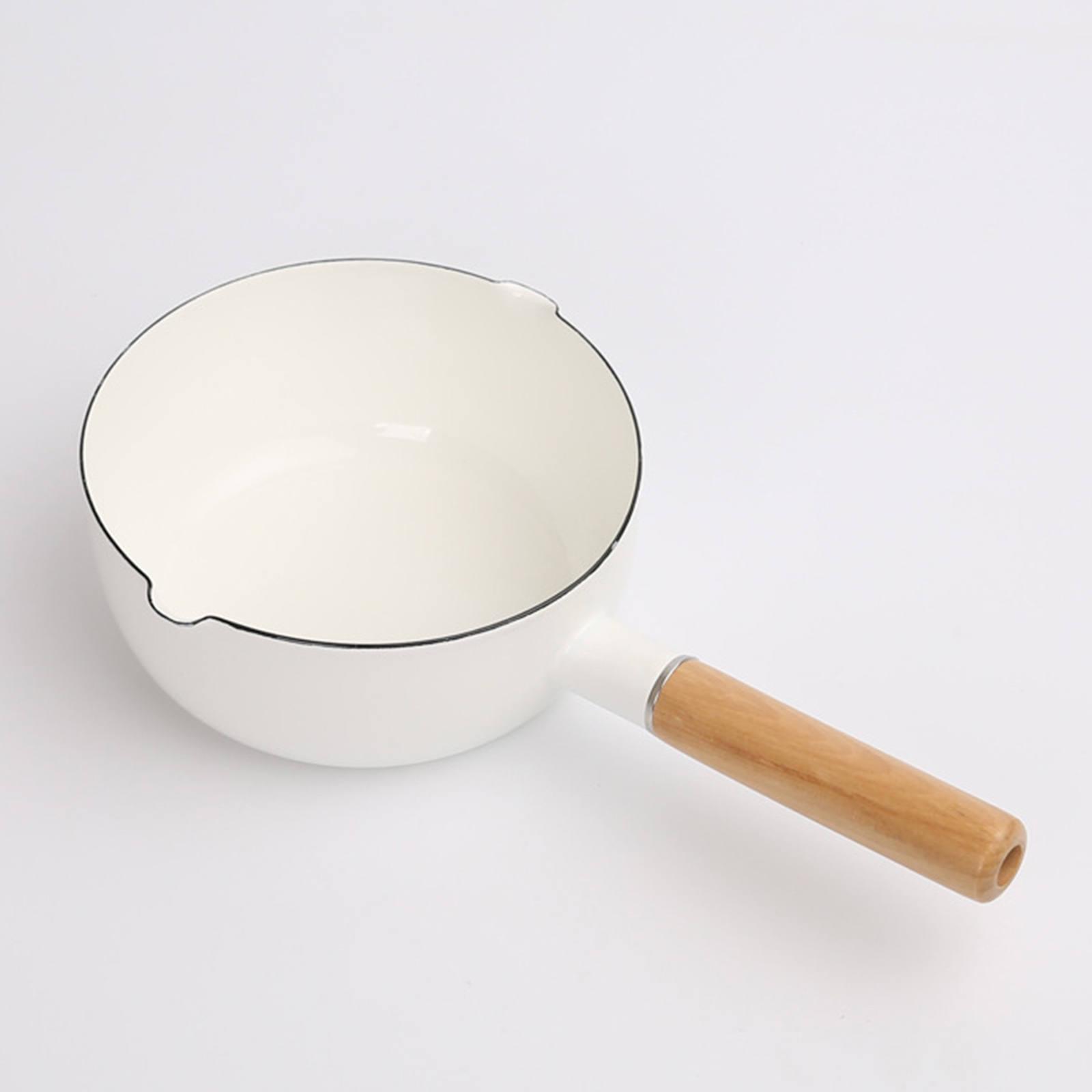 1.5L Enamel Milk Pan Milk Pot Saucer Non-Stick for Home Stoves All Hobs