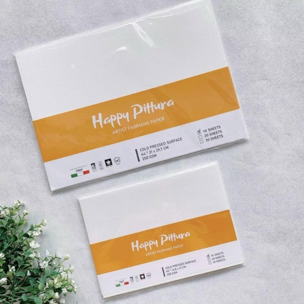 Giấy vẽ màu nước HAPPY định lượng 250gsm combo 10 tờ