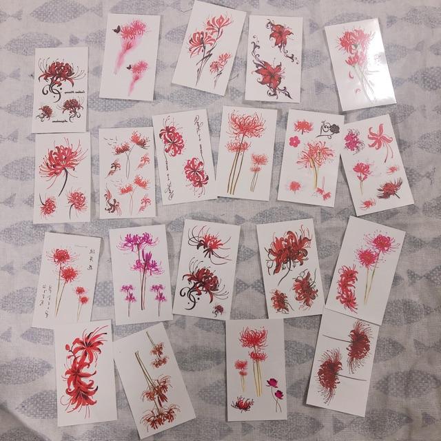 Set 20 tấm hình xăm dán hoa bỉ ngạn