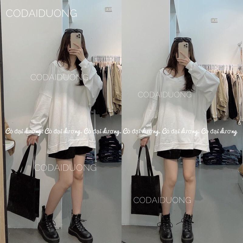 áo pull cổ tim - Trắng,freesize dưới 65kg