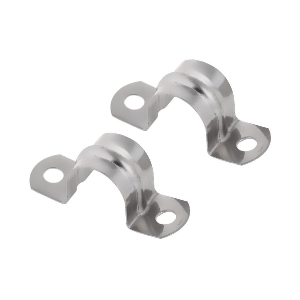 2 Pieces Pipe Tube Conduit Stainless Steel Hanger U Strap Clamps Clip