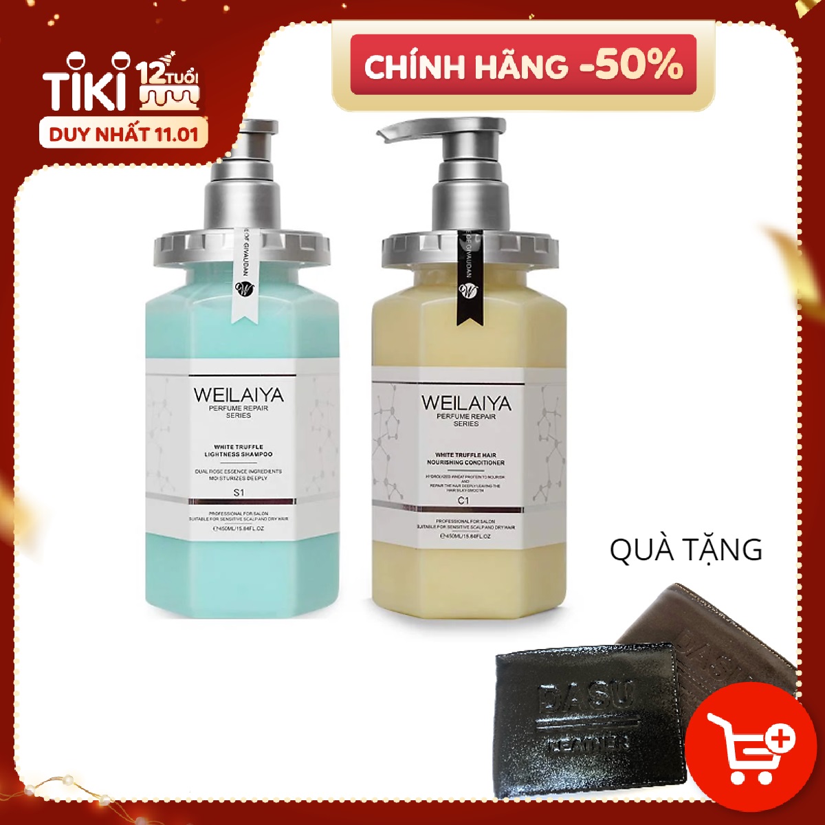 Dầu gội xả phục hồi đa tầng nấm Truffle Weilaiya hương nước hoa -chăm sóc toàn diện, giúp da đầu trở lại trạng thái khỏe khoắn và trẻ trung - tặng kèm ví da bò cao cấp