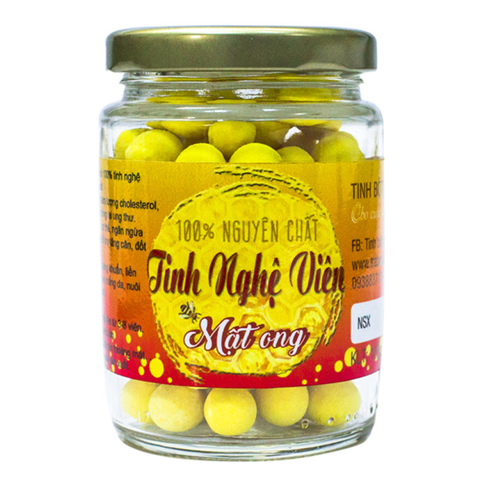 Tinh Nghệ Viên Mật Ong Nguyên Chất Vũ Gia (100gr/hũ) - Trị đau dạ dày, tăng cường miễn dịch, đẹp da