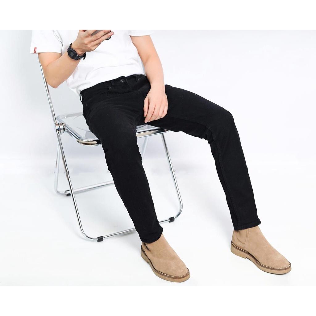 Quần jean đen rách gối và đen trơn form slimfit - Quần jeans nam cao cấp 201014 | LASTORE MENSWEAR