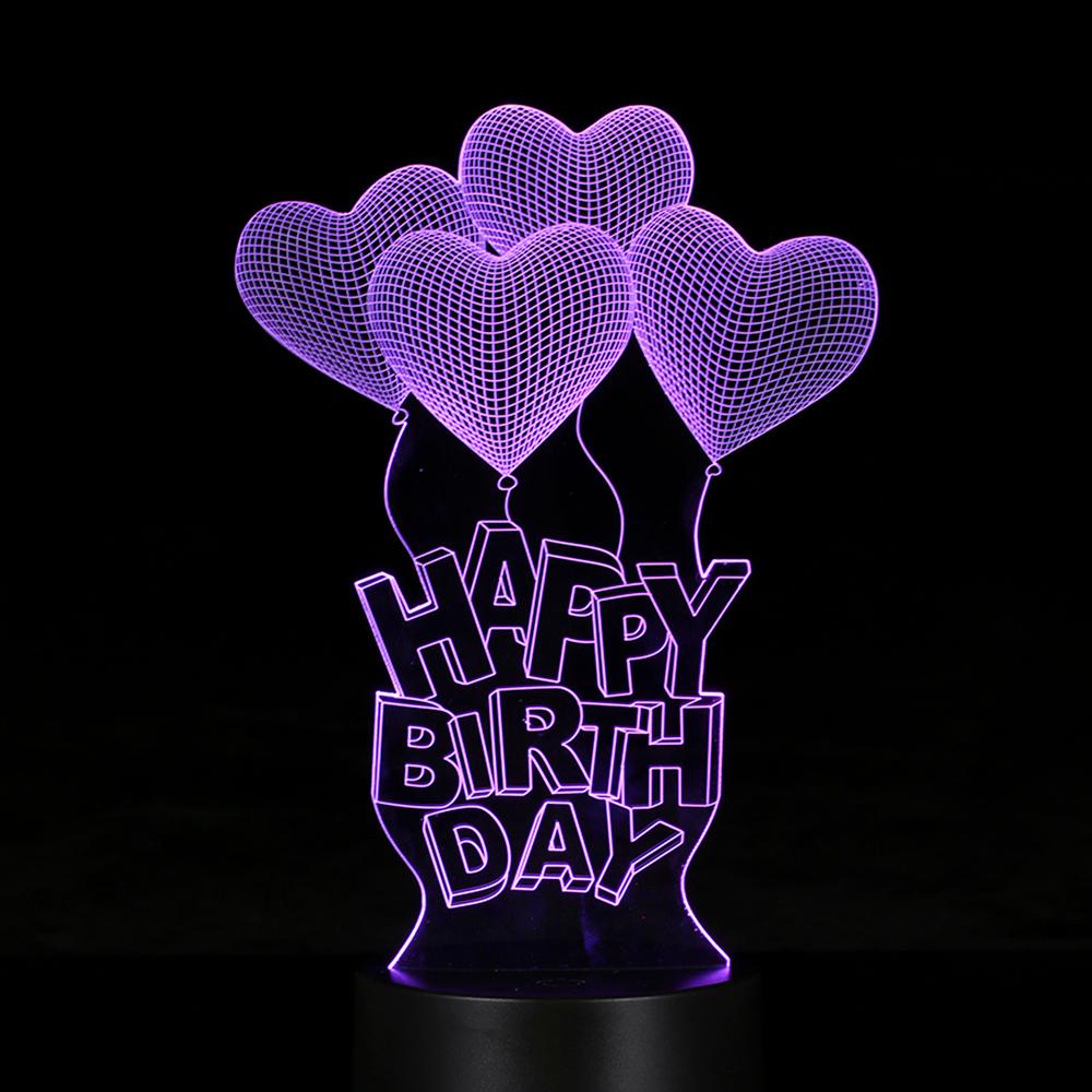 Creative 3D LED Desk Lamp Illusion Colorful Plastic Base Table Night Light Multicolored Optional Shape Home Use Indoor Decoration Surprise Gift Remote Control